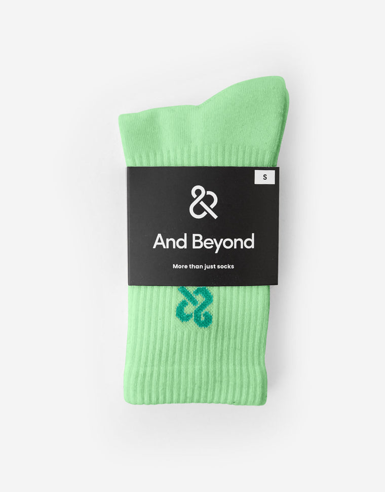And Beyond classic crew sock in pastel green