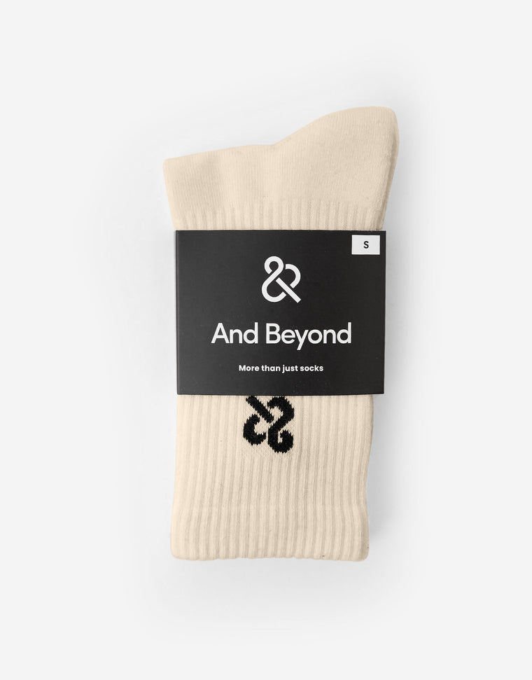 And Beyond classic crew sock in sand