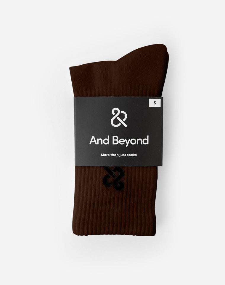 And Beyond classic crew sock in brown