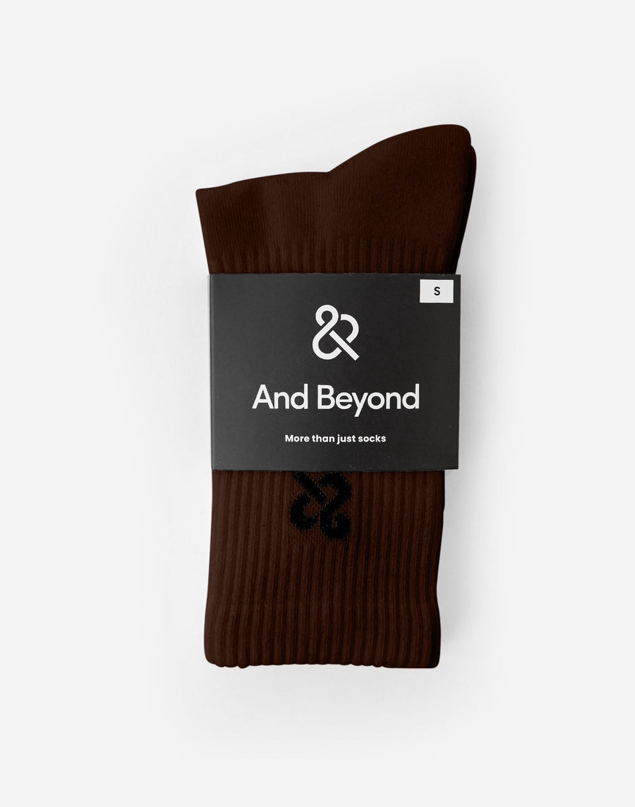 And Beyond classic crew sock in brown