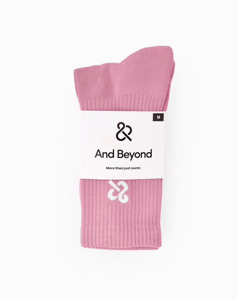 And Beyond classic crew sock in pink