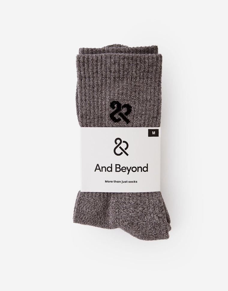 And Beyond classic crew sock in grey