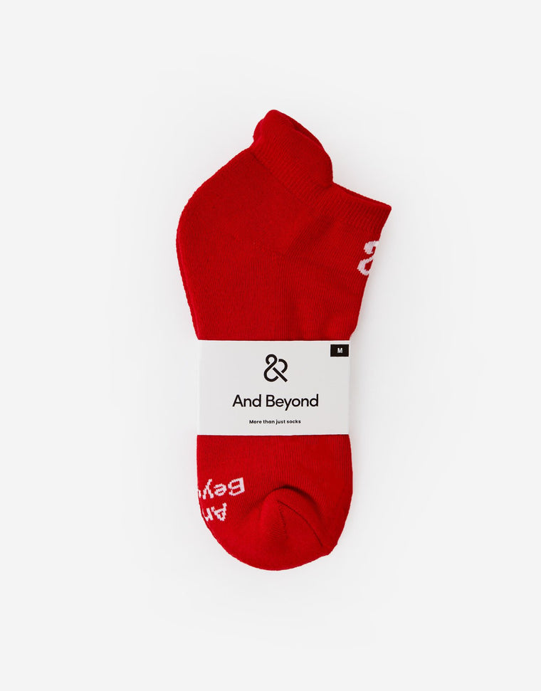 And Beyond everyday ankle sock in red