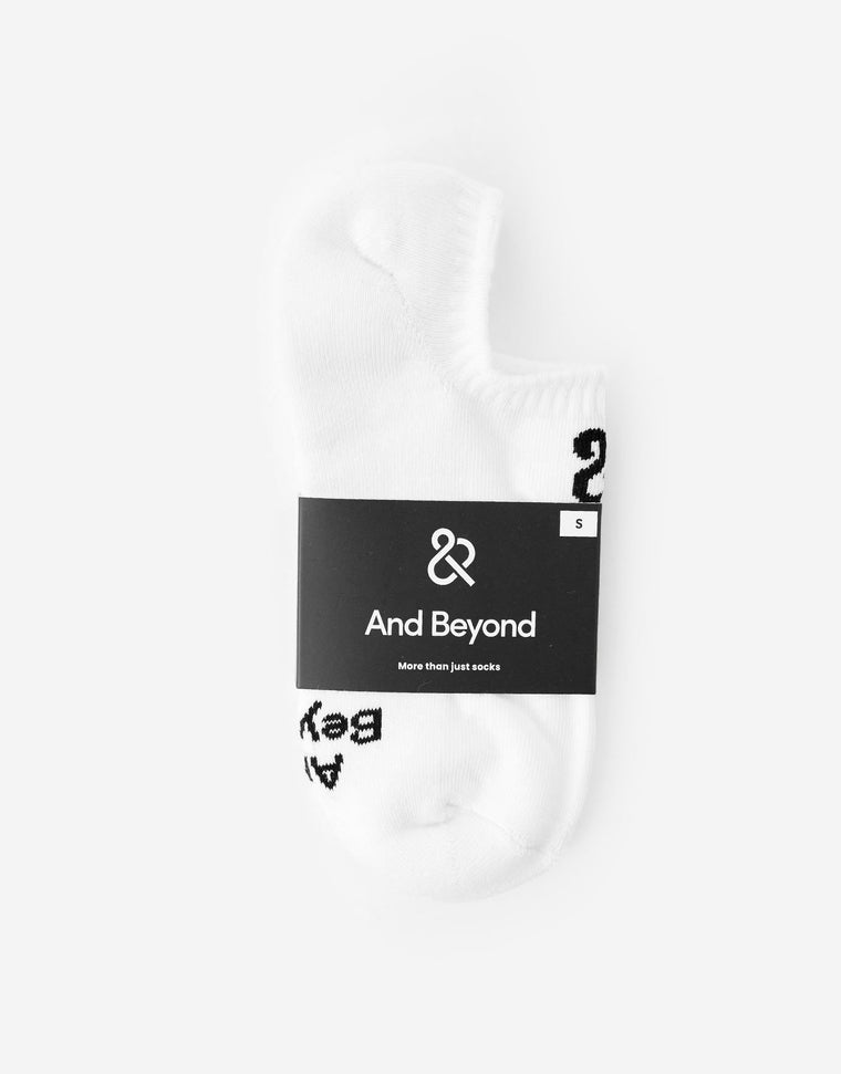 And Beyond cushioned no show sock in white