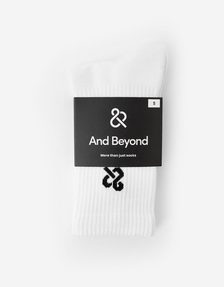 And Beyond classic crew sock in white